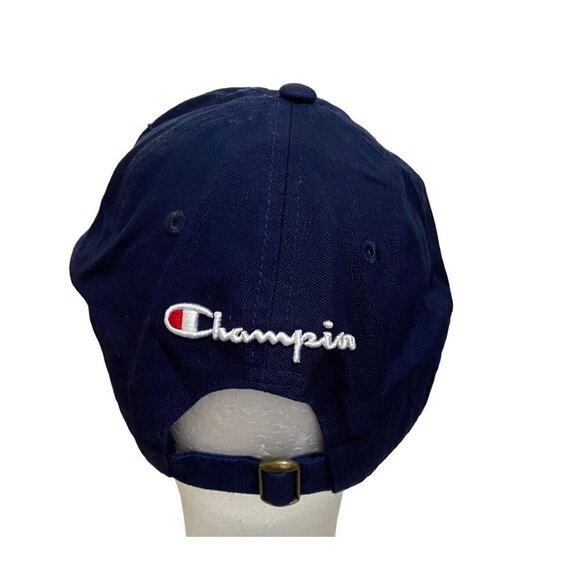 Champion Logo Navy Blue Adjustable Strapback Visor‎ Baseball Cap Hat - Picture 2 of 3